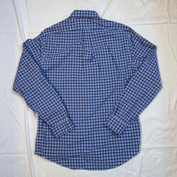 Ralph Lauren Mens Slim Fit Performance Red Blue Plaid Button Down Shirt Size L - Picture 9 of 9